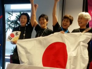 The fourth time participation in World Masters Games with her teammate who is participating for the first time.
